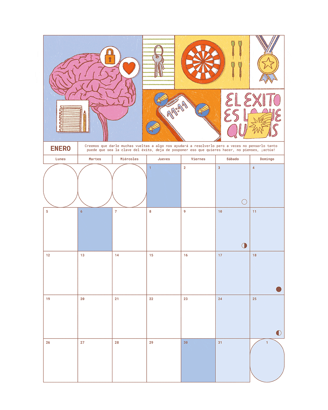 Vista animada del calendario Candelario 2026