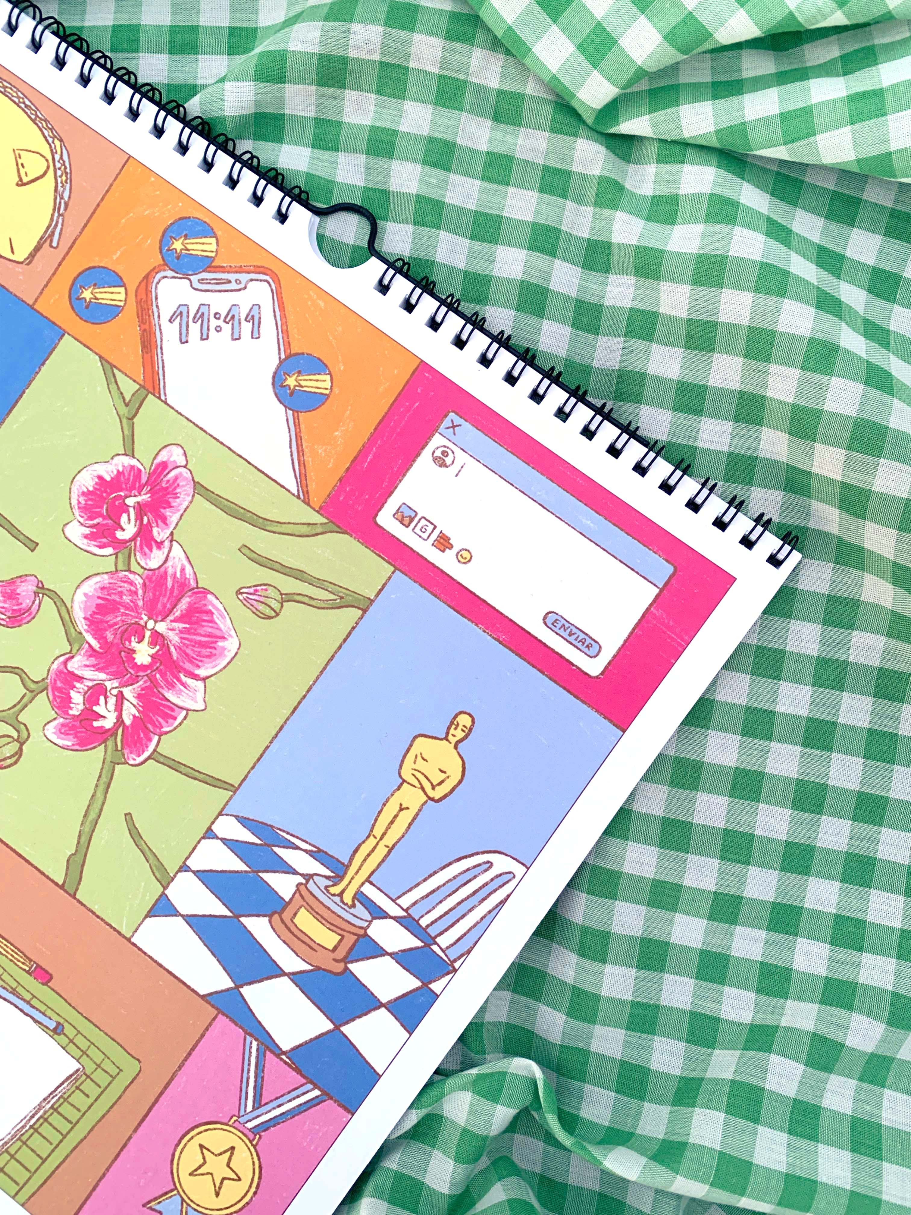 Vista general del calendario Candelario colgado en la pared